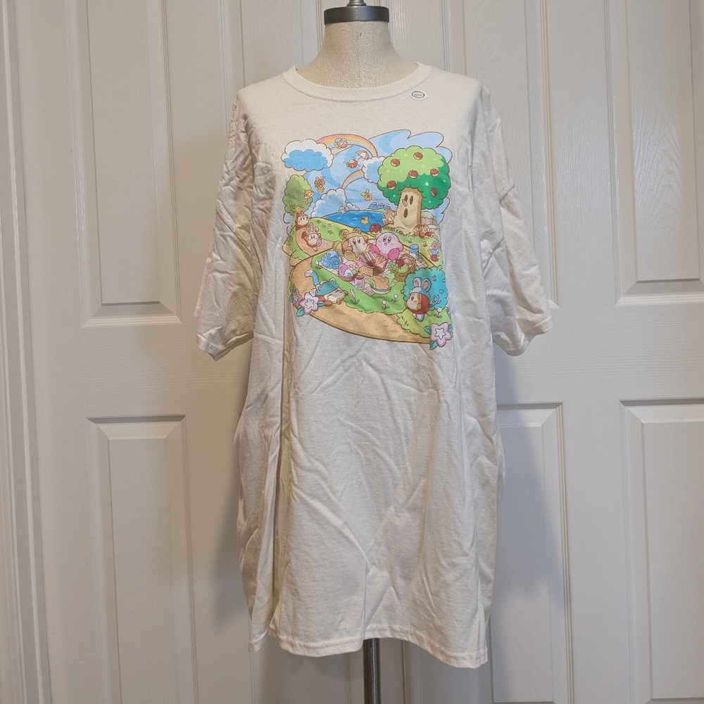 KIRBY Cute T-shirt New Off White 2XL